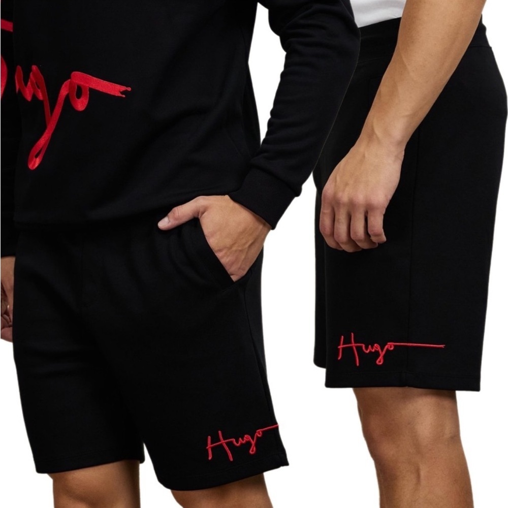 Hugo Boss shorts ONLY | black with red script | Small | Like New